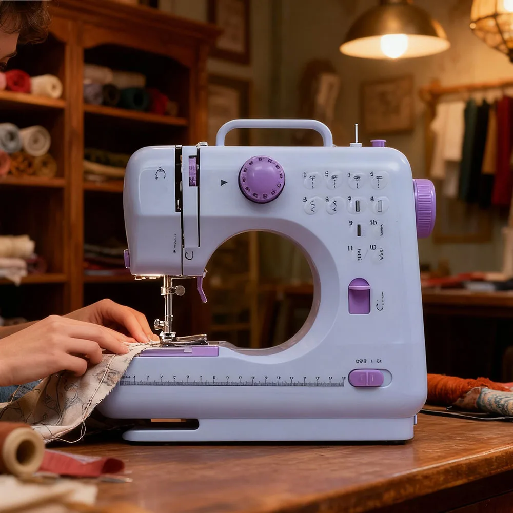

Beginner Sewing Machine Portable Mini Electric with 12-Stitches Foot Pedal & Speed Control for Home Sewing Mending & DIY Crafts