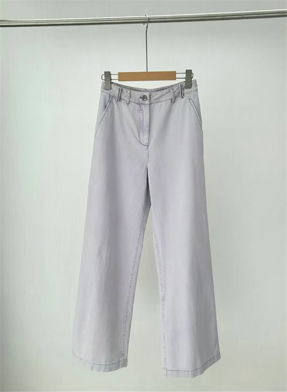 Mantel Rompi Koboi Katun Baru Musim Semi/Musim Panas 2025 + Celana Lurus Serbaguna Set Dua Potong