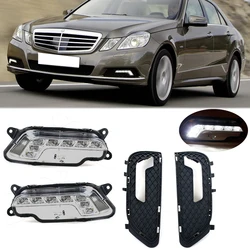 For Mercedes W212 E300 E350 E500 2009 2010 2011 2012 2013 LED Daytime Running Light DRL Front Bumper Grilles Cover Pre-Facelift