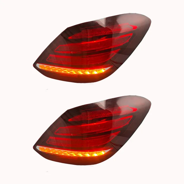 

For W205 C Class 2014-2019 LED Taillights Upgrade W222 S Class Design Dynamic Turn Signal Lamp