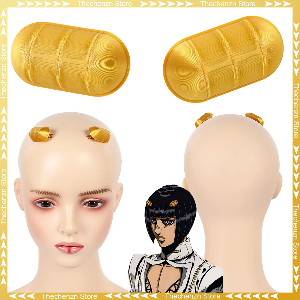 

Fancy Dress Anime Bizarre Adventure Bruno Bucciarati Gold Hair Clip Cosplay For Women Hair Decor Woman Accessories Halloween