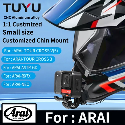 Para Arai Tour Cross 3 XD-4 5 XD-5 Tour X5 Rx7x NEO Astro Gx casco de aluminio personalizado soporte de barbilla para cámara GoPro Insta360 DJI