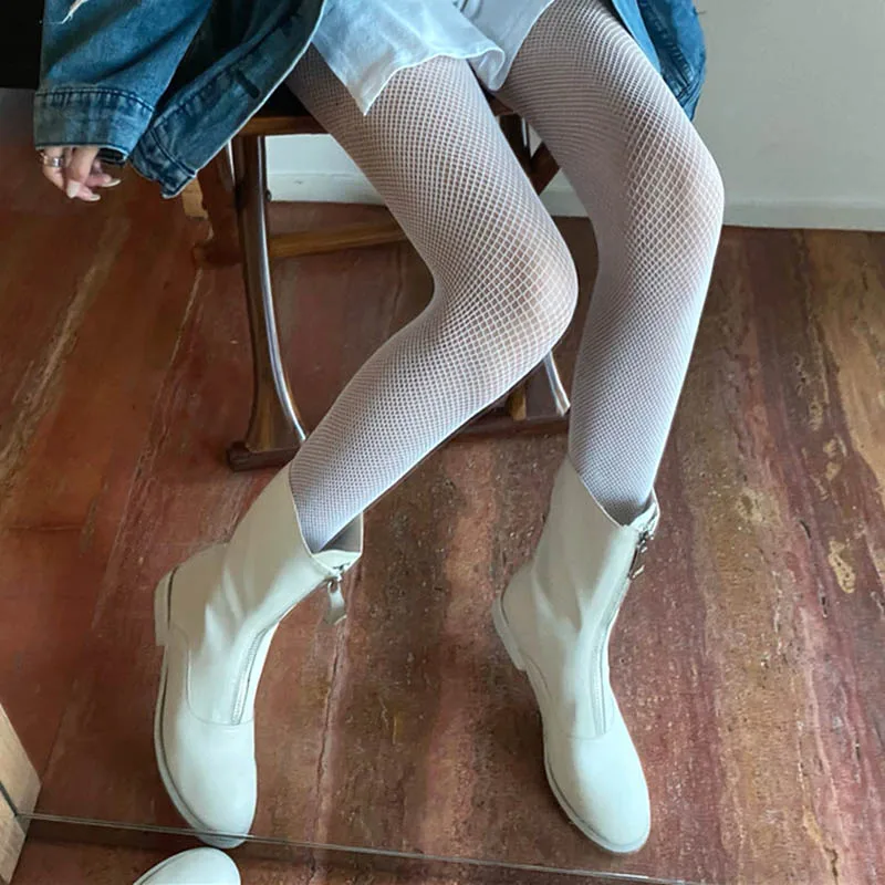 Neue Frauen Sommer sexy weiße Medien hohe Taille Fisch netz Strumpf Lolita Stricken Strumpfhosen Mesh Cosplay Zubehör Strumpfhosen Hosery – Detail 1
