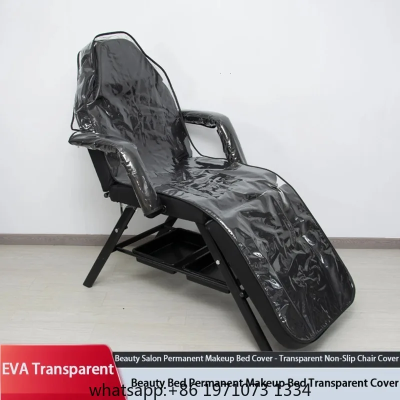 1.8m Transparent PVC Beauty Chair Cover Waterproof Oilproof Protective Cover for Salon Massage Bed Folding Beauty Furniture