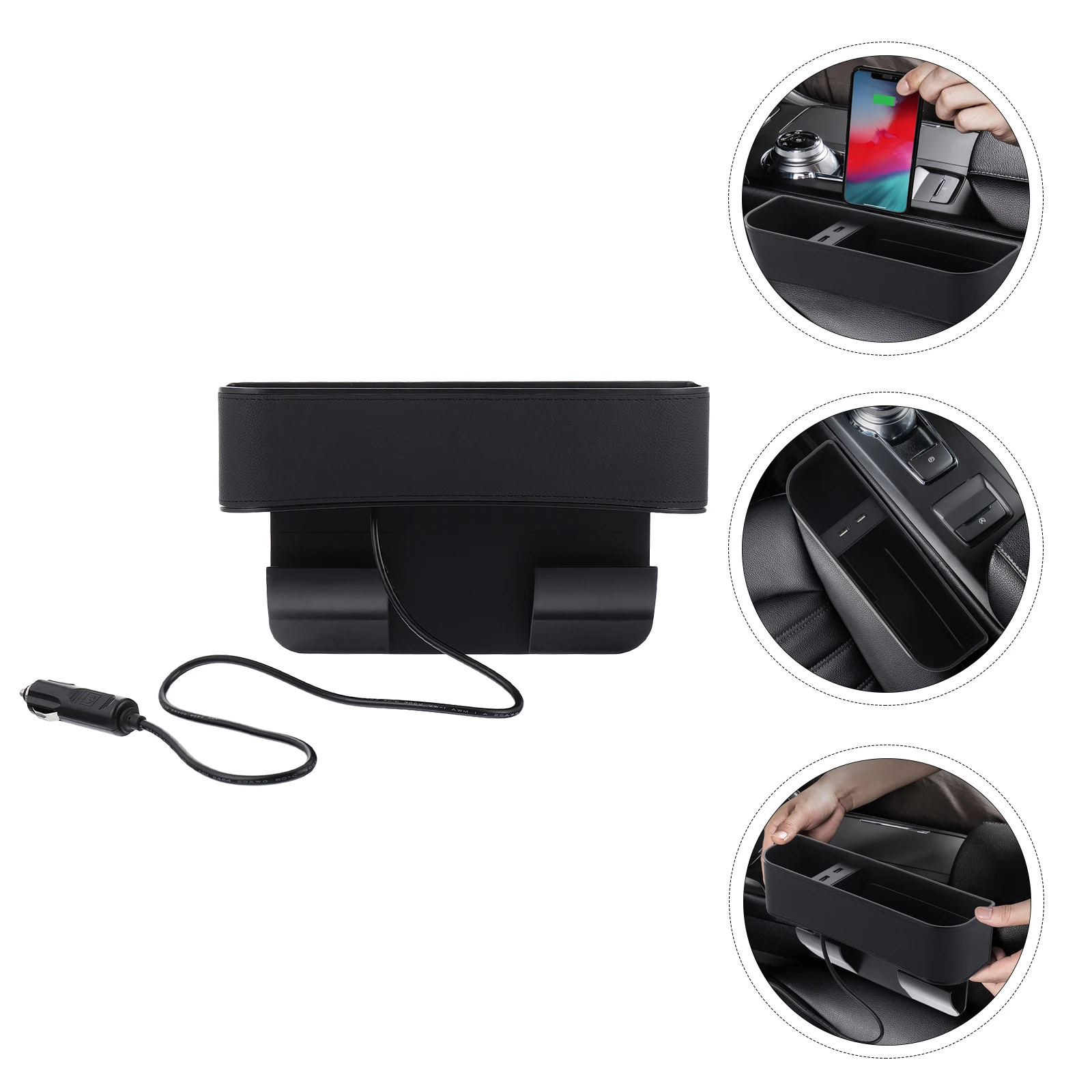 

USB Car Seat Storage Box USB Car Storage Seat Gap Storage Seat Gap Organizer Car Seat Gap Container