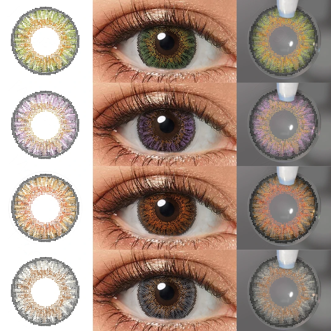 Natural Color Contact Lenses for Eyes 3 Tone Color Lens Gray Contact Lens Yearly Fashion Blue Contact Lens Colored Eye Contacts