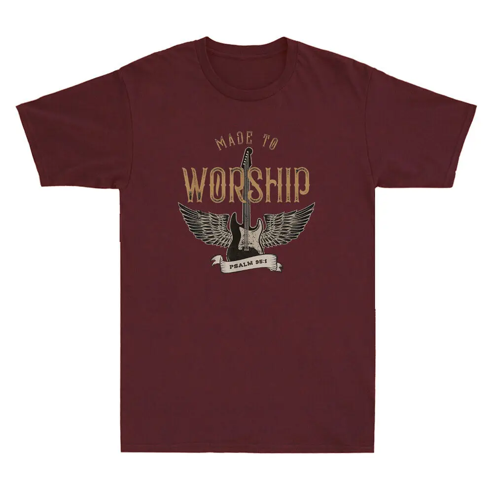 Made To Worship Psalm 95 1 Christian Worship Bible Verse Vintage Men's T-Shirt