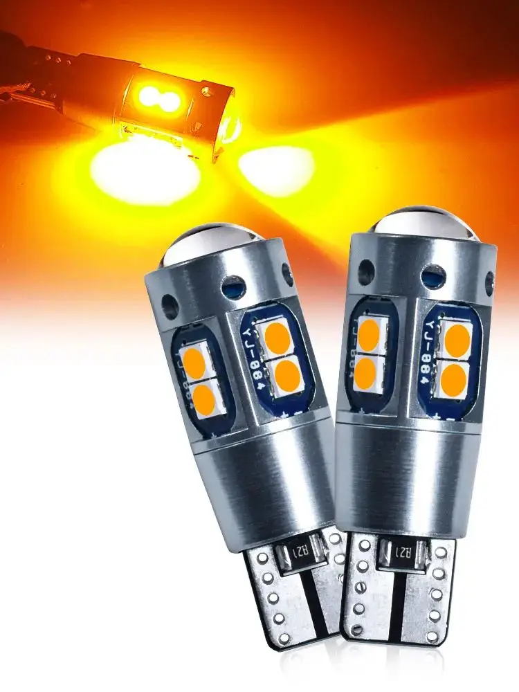 Ultra Helle W5W T10 LED-Linsen-Glühbirnen Gelb/Weiß/Blau/Rot 5 Farboptionen 12V für Auto-Blinker Bremslicht Rückfahrlicht Nebelscheinwerfer