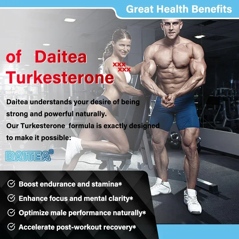 Turkesterone Supplement - Improves Male Performance, Endurance, Motivation, Focus & Muscle Mass - Non-GMO & Vegan Capsules