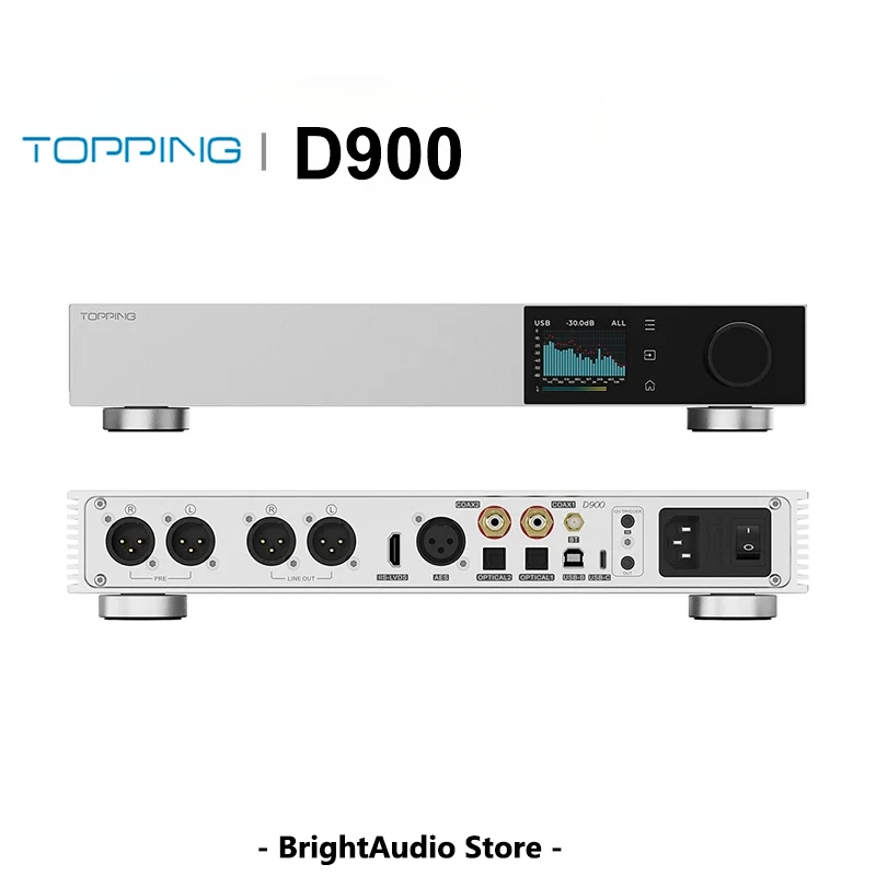 

TOPPING D900 Ultra-Flagship DAC Decoder HiRes Audio Bluetooth 5.1 LADC 32-element PSRM Module Remote Control
