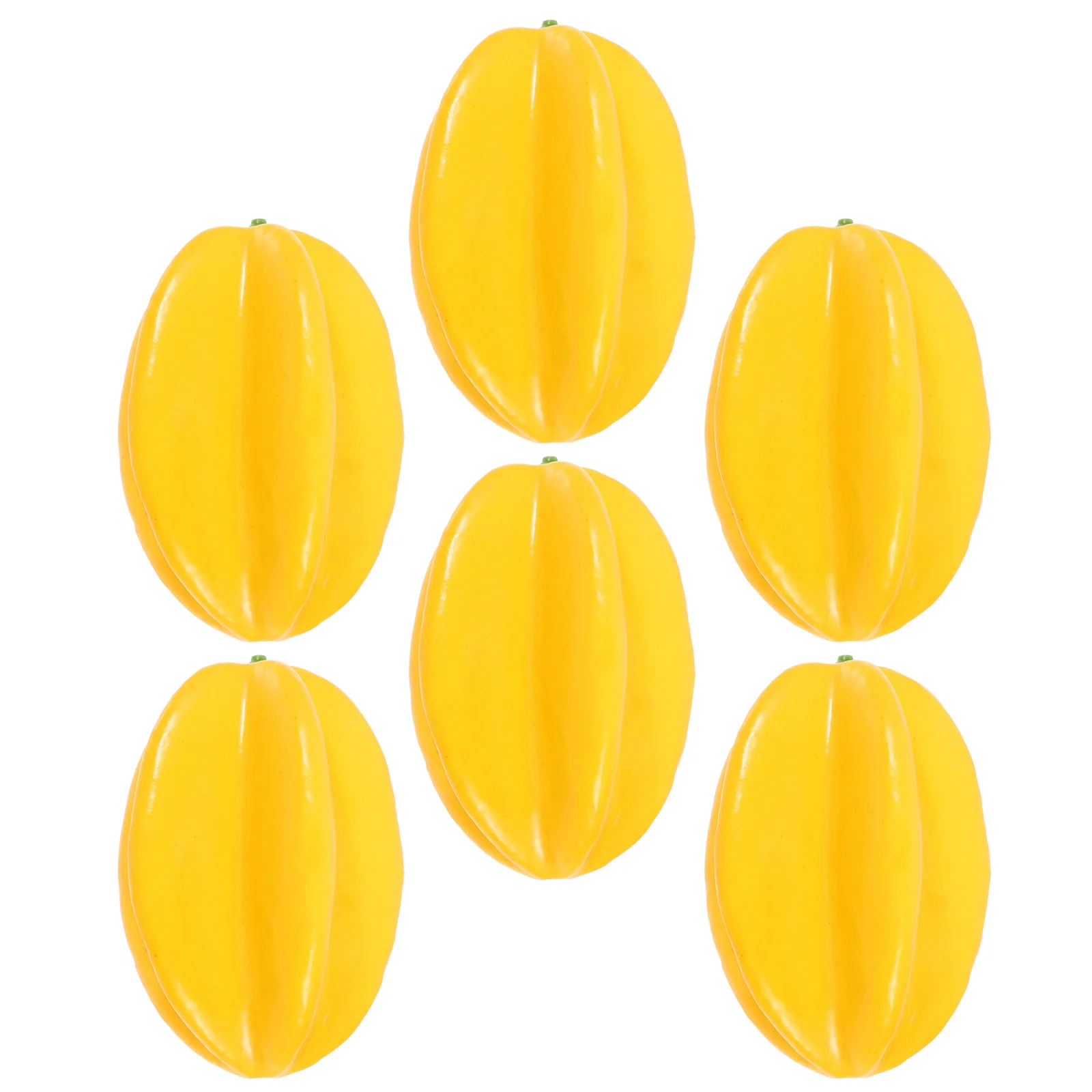 

6pcs Artificial Simulation Fruit Realistic Fake Star Fruit For Home Decor Photography Props Window Display Educational