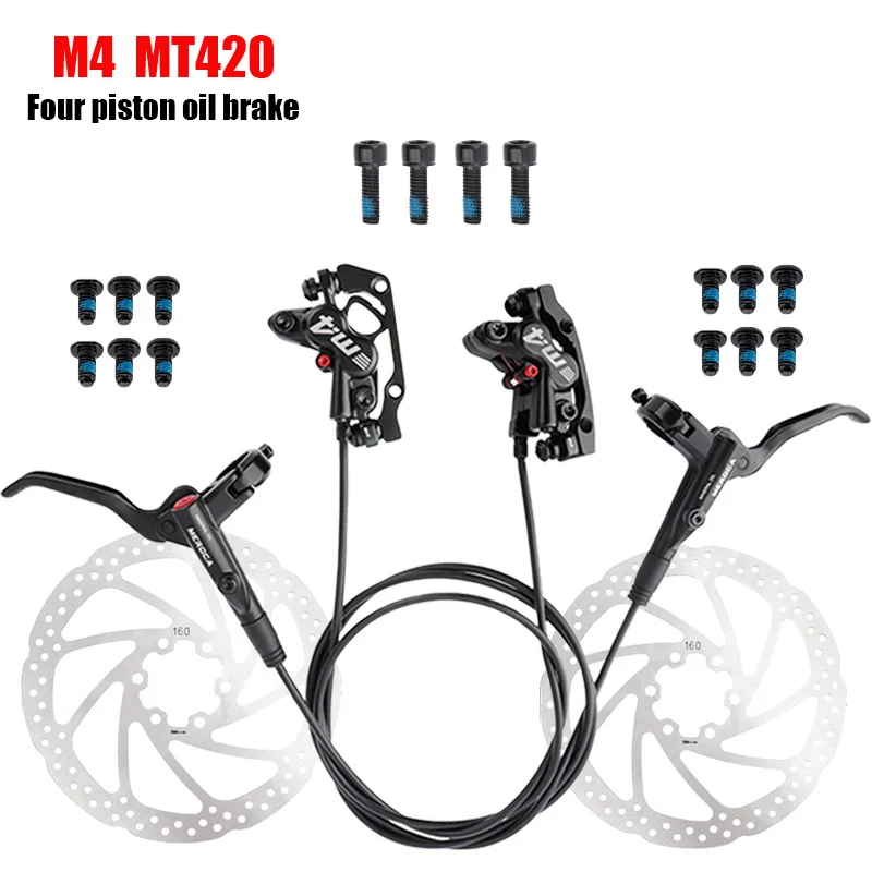 MEROCA M4 MTB Bike Hydraulic Brake 4 piston mtb brakes bike hydraulic disc brake MT420 Cycling accessories for mountain bike