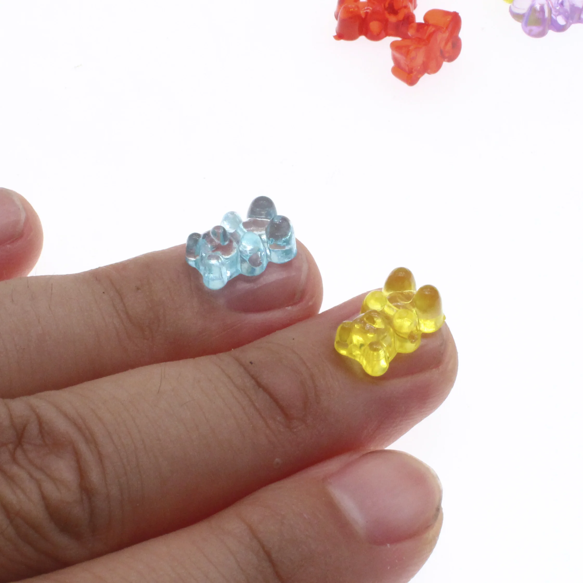 CHONGAI 50Pcs Cross Hole Gummy Bear Beads Transparent Beads For Making Bracelet Charms Necklace 8X12mm