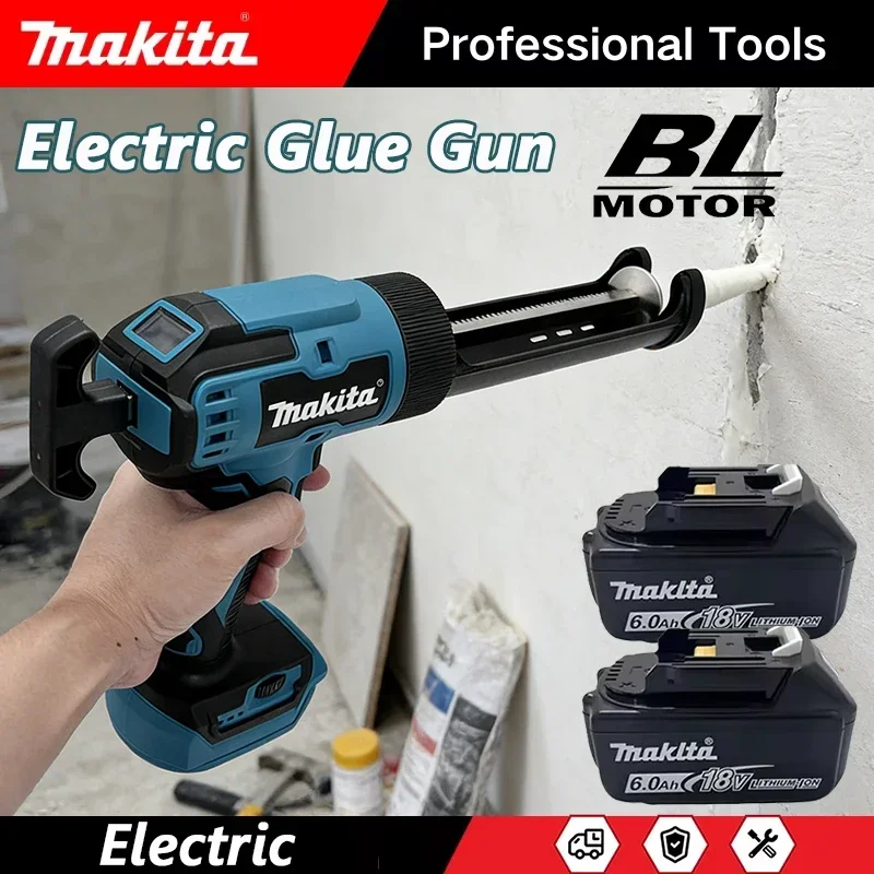 

Аккумуляторный электрический клеевой пистолет Makita, многофункциональный электрический пистолет для герметизации, портативный инструмент для нанесения клея и герметизации, работает от аккумулятора 18В.