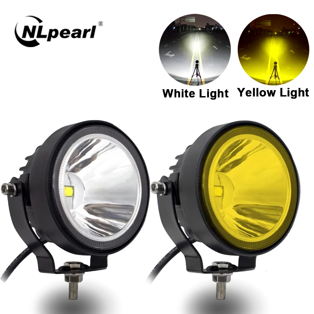 

NLpearl 4inch Led Work Light Offroad Round Spotlights Light For Car ATV Dirt Bike Pickup Truck Motorcycle Headlight 12v 24v