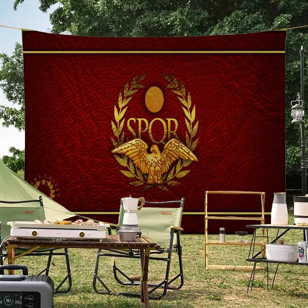 Roman S-SPQRs logo Cartoon Flag Art Science Fiction Room Home Decor Wall Hanging Home Decor Banner
