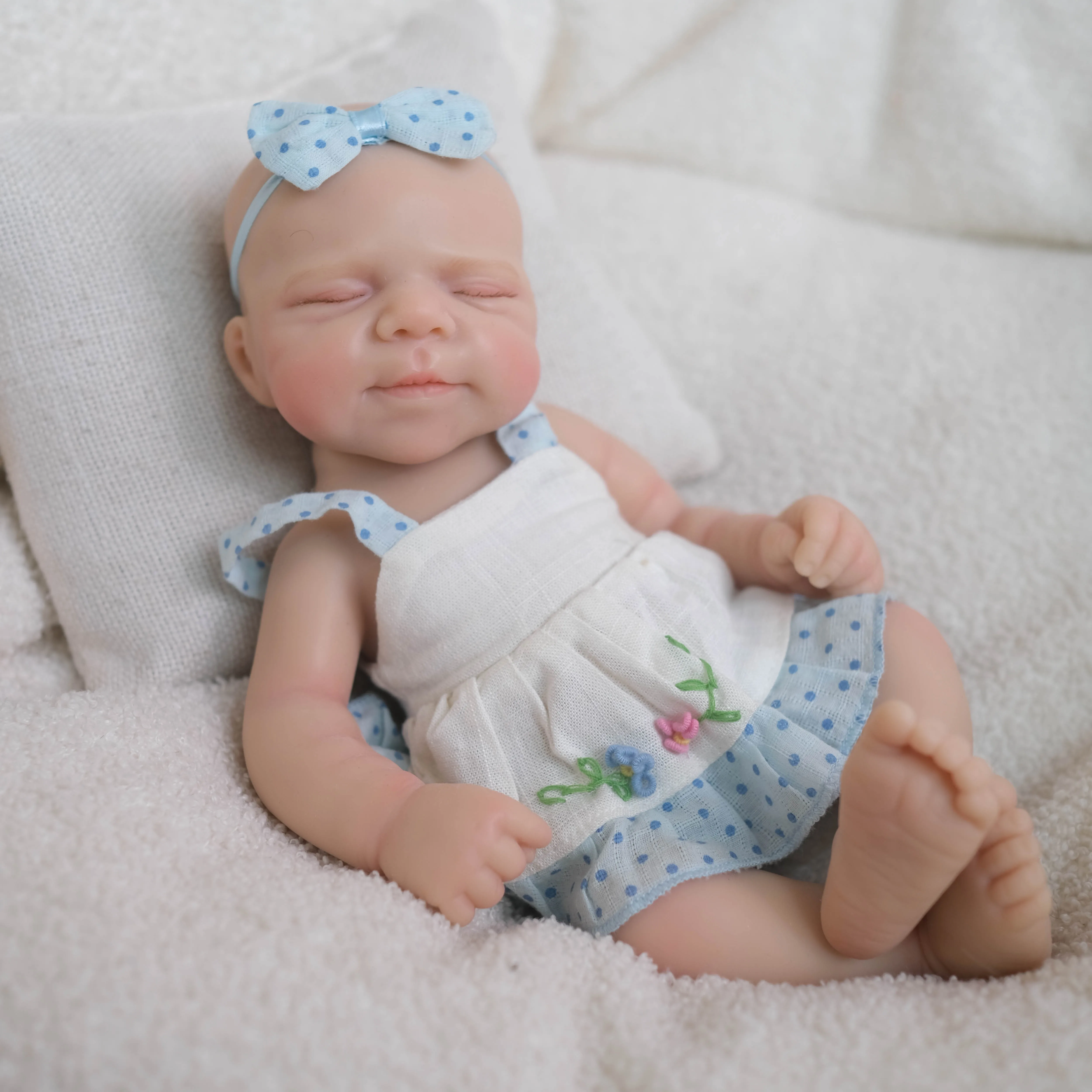 12inch Charlie/Bettie/Pascale No Hair Mini Cute Super Soft Full Solid Silicone Squishy Elastic  Baby Doll for collectors
