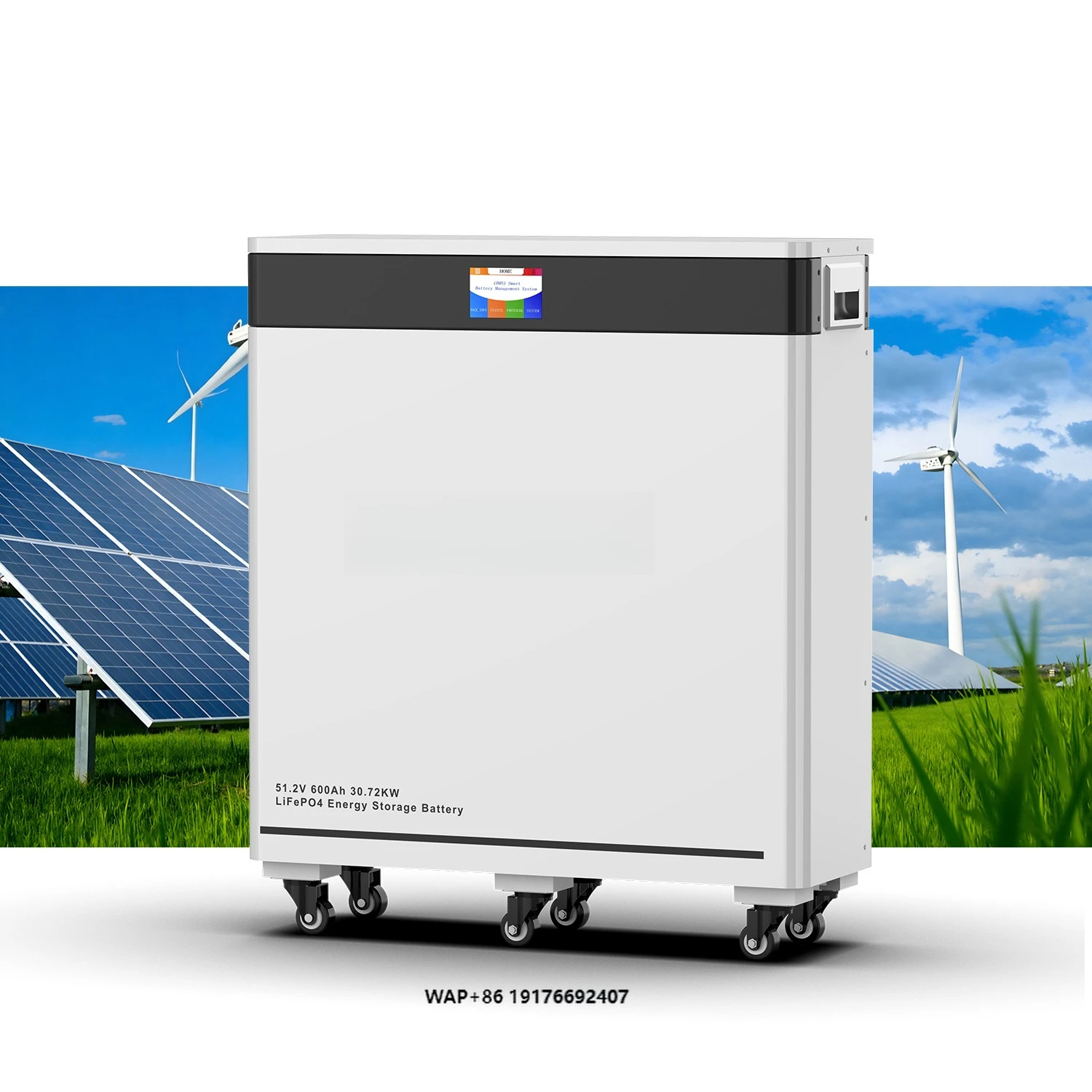 NEW 30KW Deep Cycles 600AH Moveable Wall Mounted LiFePO4 51.2V Lithium Ion Battery Pack Home Energy Storage System