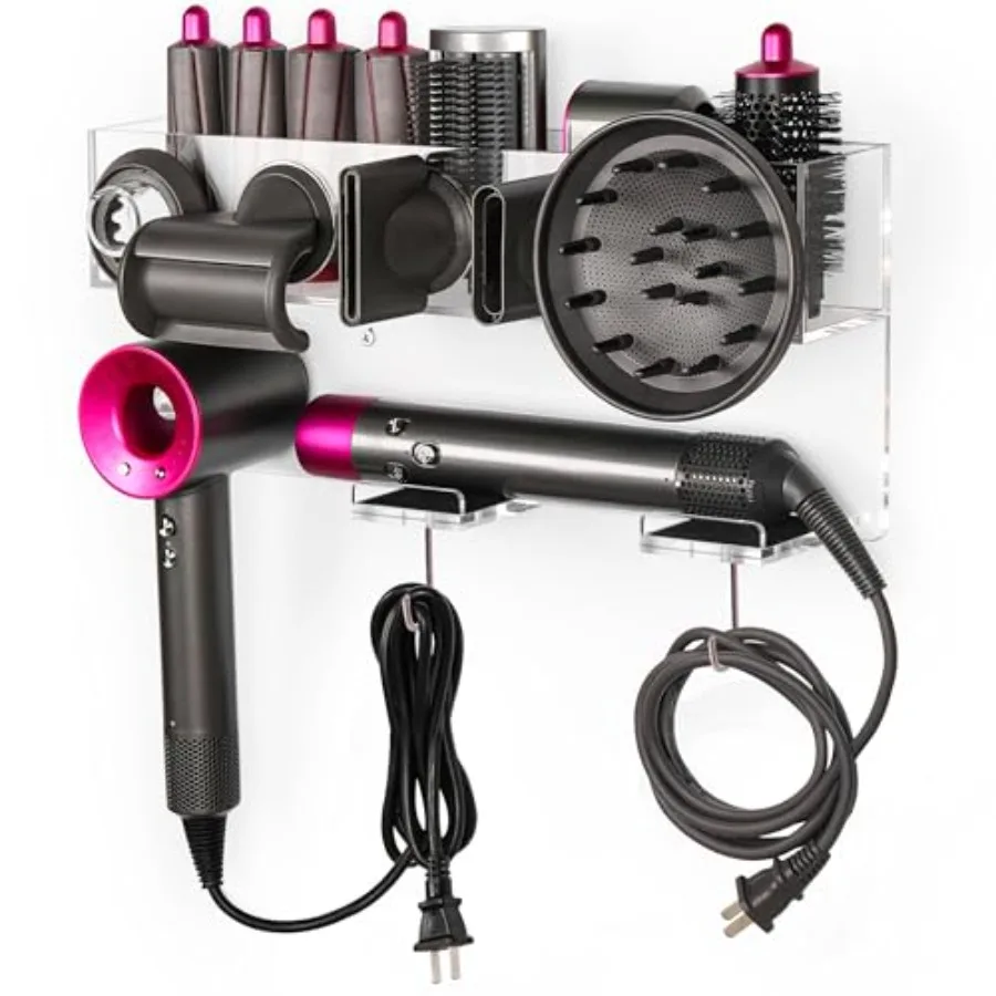 

Роскошная акриловая настенная подставка с магнитным креплением для Airwrap Wand, прочная, совместимая с различными моделями.