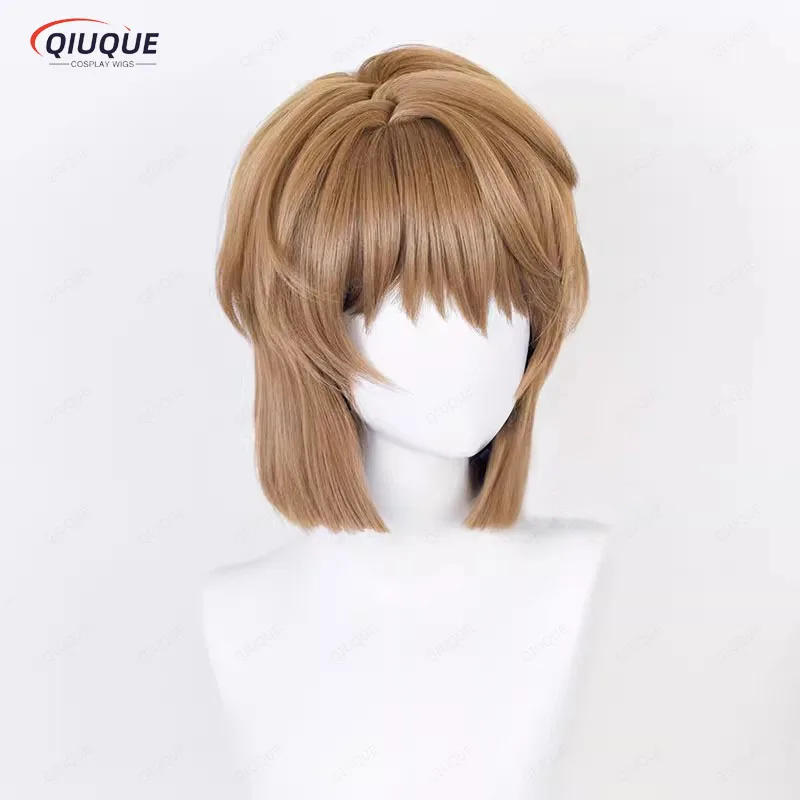 Detective Conan Sherry Haibara Ai Miyano Shiho Cosplay Wig Role Play Heat Resistant Light Brown Curly Synthetic Hair + Wig Cap