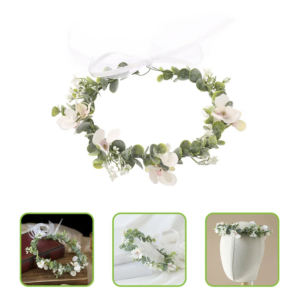 Headband Decorative Floral Crown Delicate Bride Wreath Pink Ornaments Headgear Flocking Exquisite Flower Mother