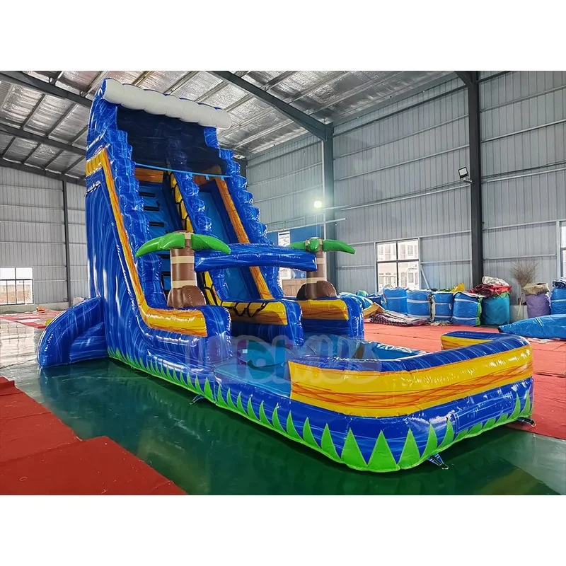 Outdoor Kids Party Large 24ft Jungle Falls Inflatable Water Slides Inflatable Wet and Dry Slide for Sale