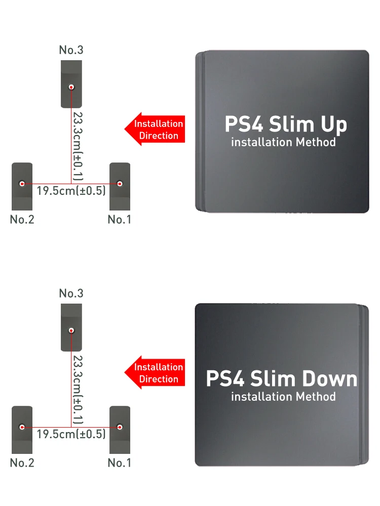 DATA FROG 3-teilige Wandhalterung Aufbewahrungsständer für PS4 PS4 Slim PS4 Pro Spielkonsole Platzsparendes Gaming-Zubehör – Detail 6