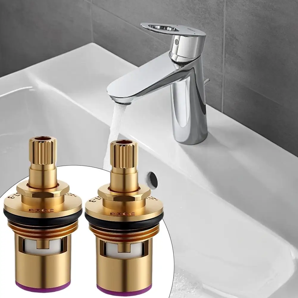 

Copper Faucet Repair Spool Valve Brass Hot And Cold Replacement Faucet Sink Spool with Faucet Stem Threaded Ceramic Valve V D4T9