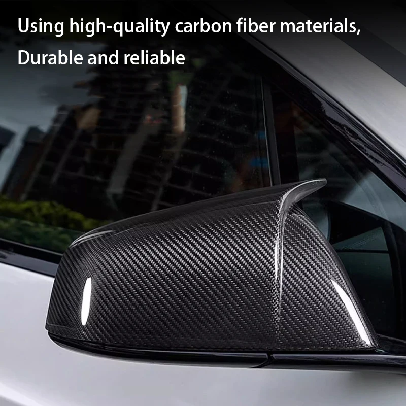 For Tesla ModelX/S Rearview Mirror Cover Real Carbon Fiber Horn Mirror Shell Reversing Mirror Cover Car Modification Accessories