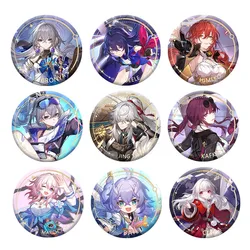 Game Honkai Star Rail Figure Badge March 7th Himeko Seele Jing Yuan Round Brooch Clothing Bag Lapel Pin Souvenir Soft Button Pin