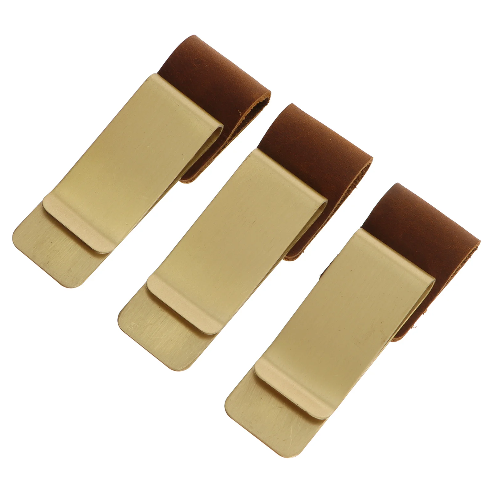 3 個のメモ帳ペンホルダー クリップ付き 本物の牛革合金ペンクランプ 安全な取り外し可能なループ バインダーノートブック鉛筆オーガナイザー用