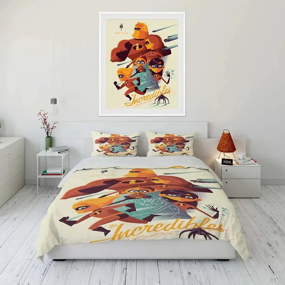 Disney The Incredibles Bedding Sets,children Red Boy Quilt Cover Set, Anime Cartoon Duvet Cover and Pillowcases