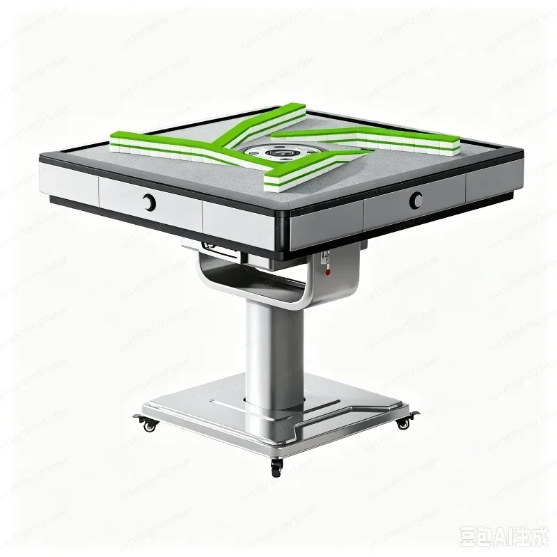 2-in-1 Dining & Mahjong Double-Fold Table, Automatic Silent Electric Shuffler with Dual-Mode Low Noise Tech