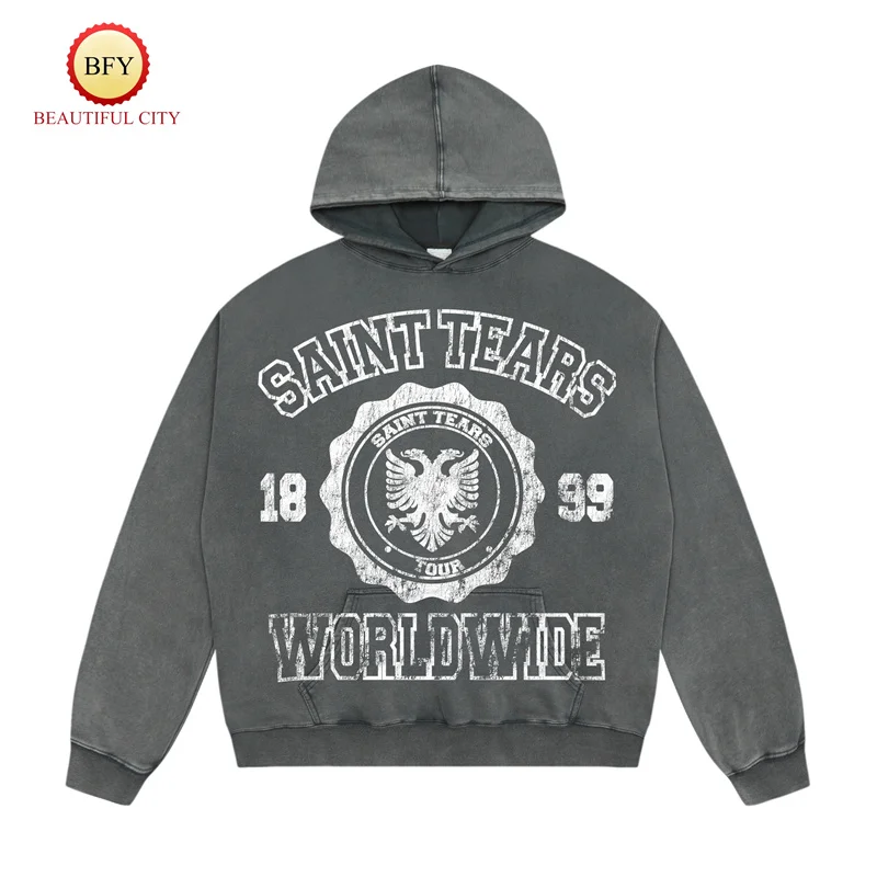 Winter Autumn Multicolour SAINT Hoodie New Brand Mens Womens Vintage Print Fashion High Quality Hooded Jacket