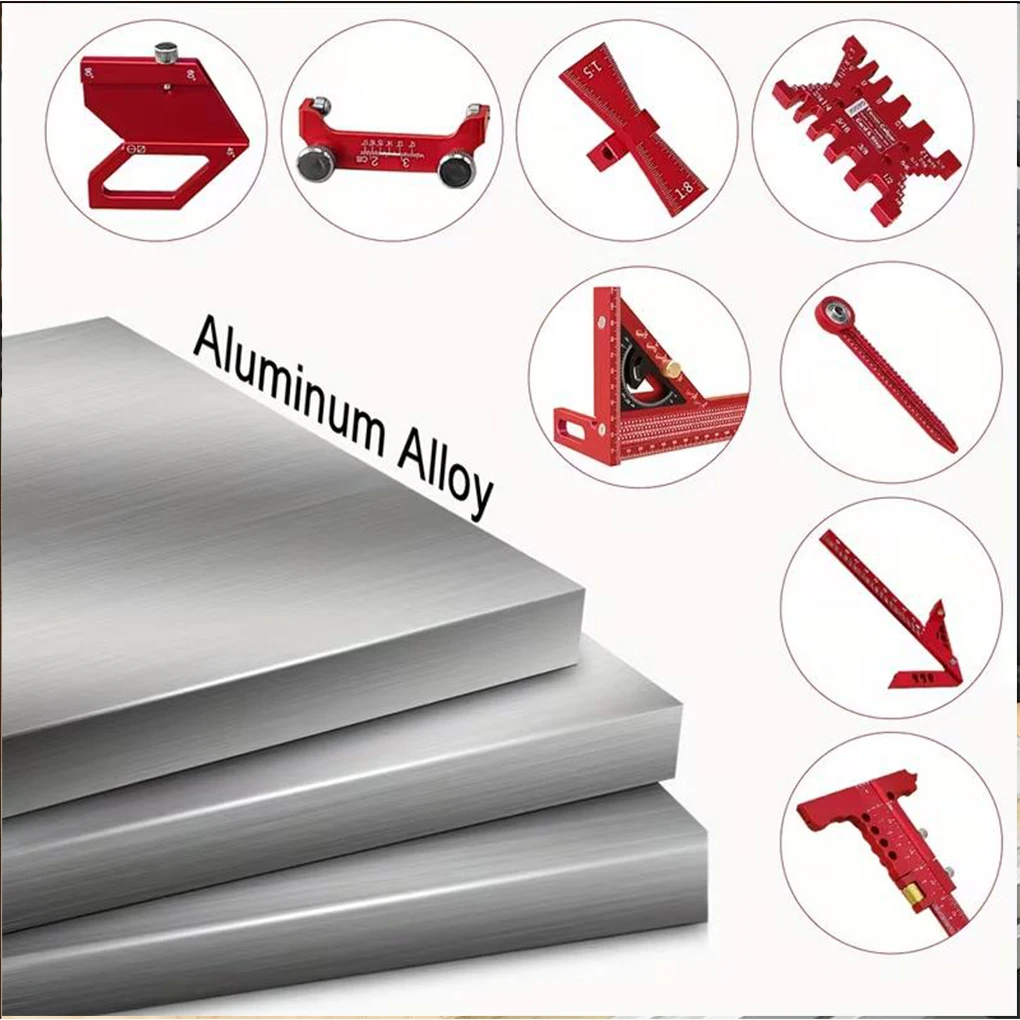 Aluminum Alloy Woodworking Measuring Tools Including Multiple Calipers And Accessories With Protective Packaging