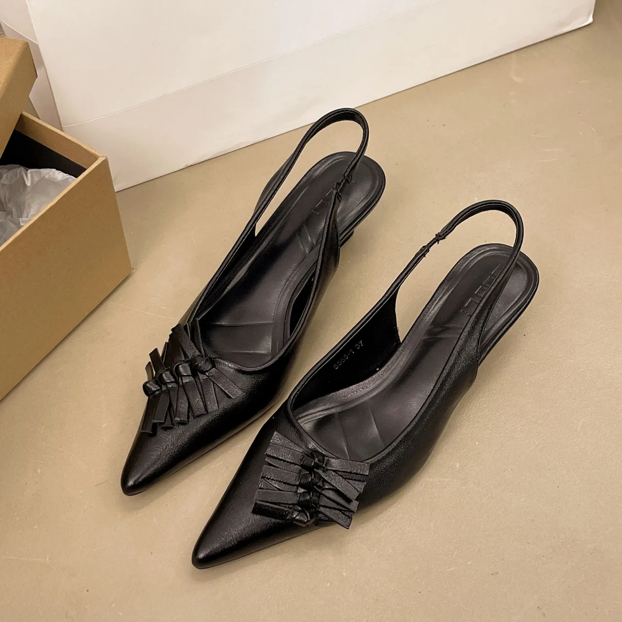 

Женские элегантные туфли-слингбэки с острым носком на каблуке-рюмочке, с бантом, удобные офисные туфли на высоком каблуке, модель 2026