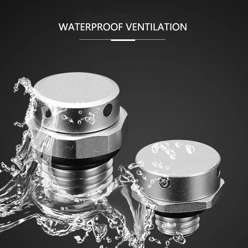 Aluminum Waterproof Air Vent Valves M5 M6 M8 M10 M12 M16 M20 Screw In Protective Vent Plug Automatic Metal Breathers Vent Valves