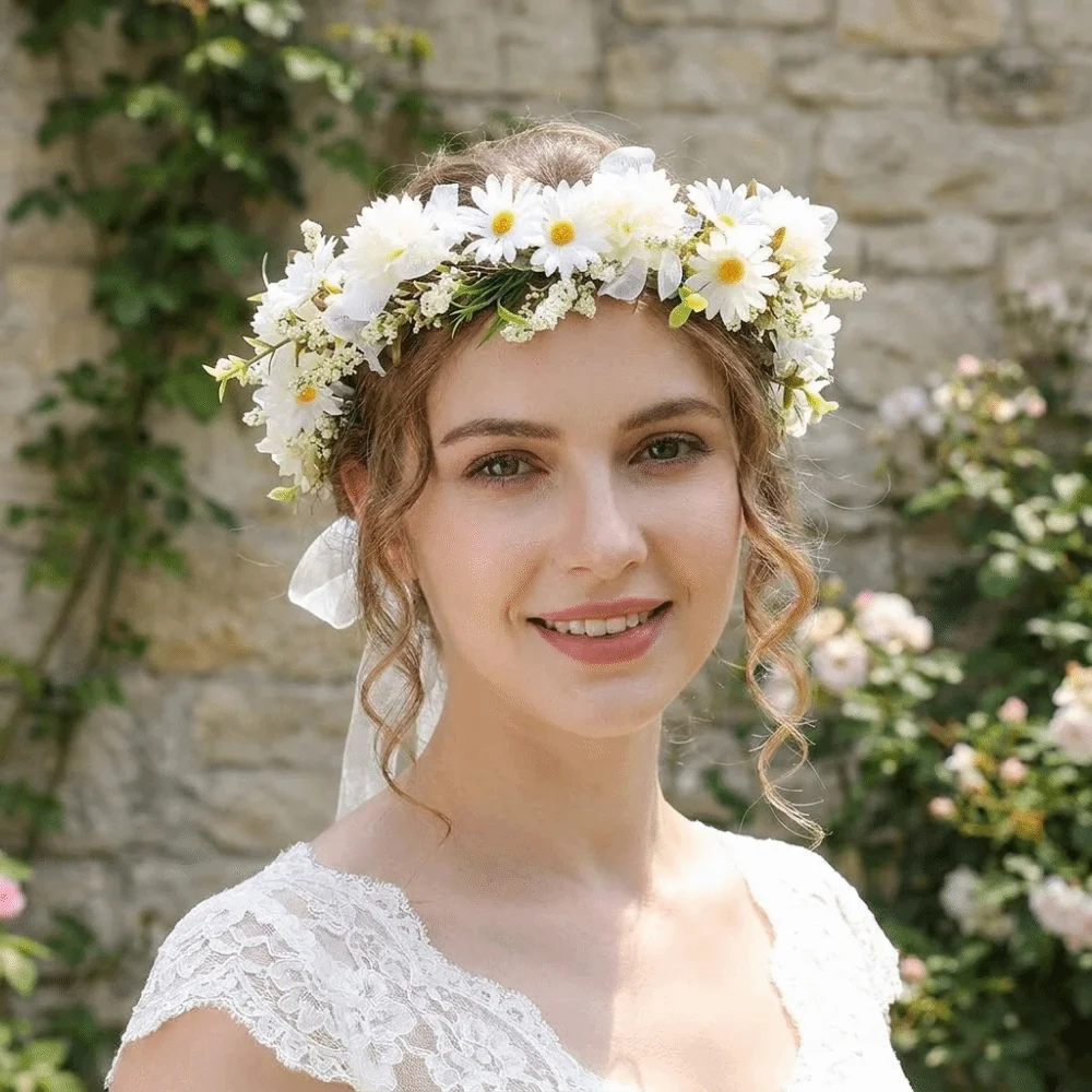 Fashion Simulated Flower Floral Headband Korean Style Boho Style Flower Crown Garland Hairband Bridal Wreaths Children