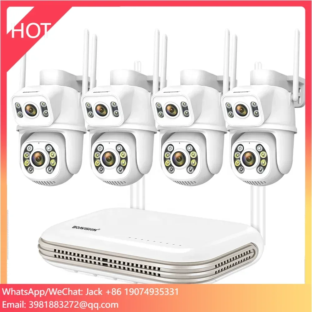 

Waterproof 8MP HD Wireless Dual Lens PTZ WIFI IP Home Security Surveillance Camera System 4CH/8CH NVR Video H.265 CCTV Kit