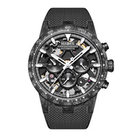 Haofa Watches For Men Carbon Fiber Panda Sports Automatic Mechanical Movement Waterproof 50H Power Reserve Men's Wristwatch 2367