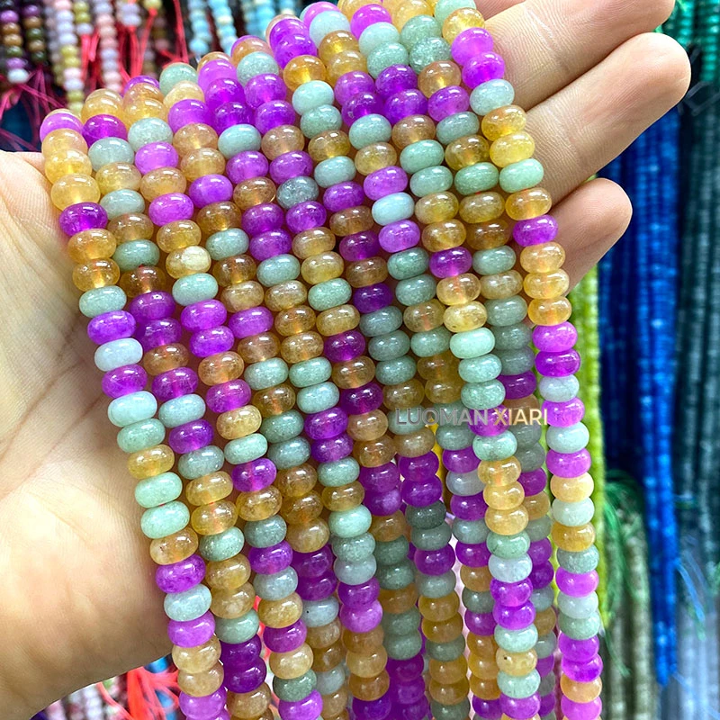 Wheels 5x8mm Natural Stone Sugilite Color Chalcedony Loose Spacer Beads for Jewelry Making Diy Bracelets Charms Accessories 15''
