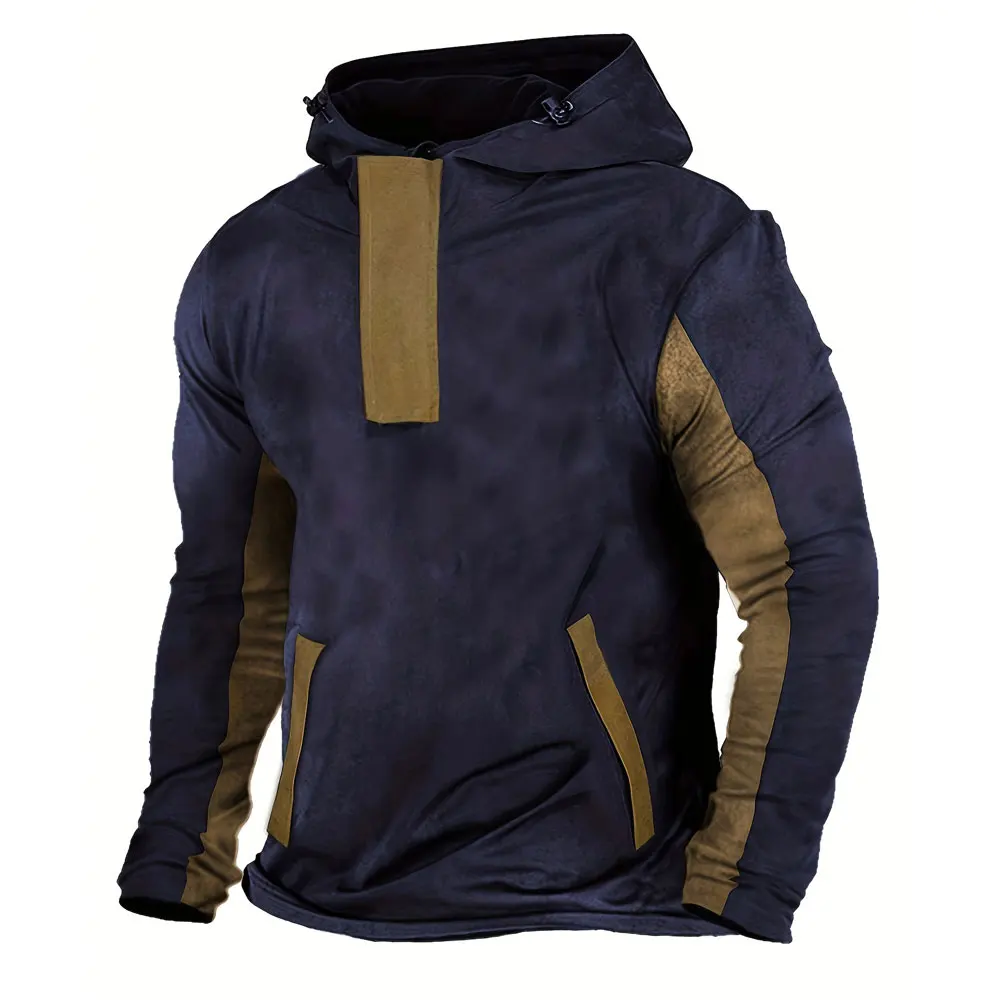 Mens Vintage Hoodie Plus size Casual Pullover Hooded Sweatshirt With Pocket Streetwear For Spring Fall Men't Clothing