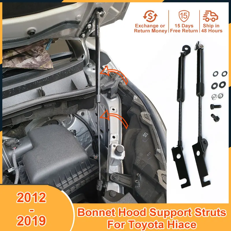 

Bonnet Hood Support Struts Bars For Toyota Hiace 2012-2019 Comuter 2004-2018 Land Cruiser J90 Accessories Hood Lift Support