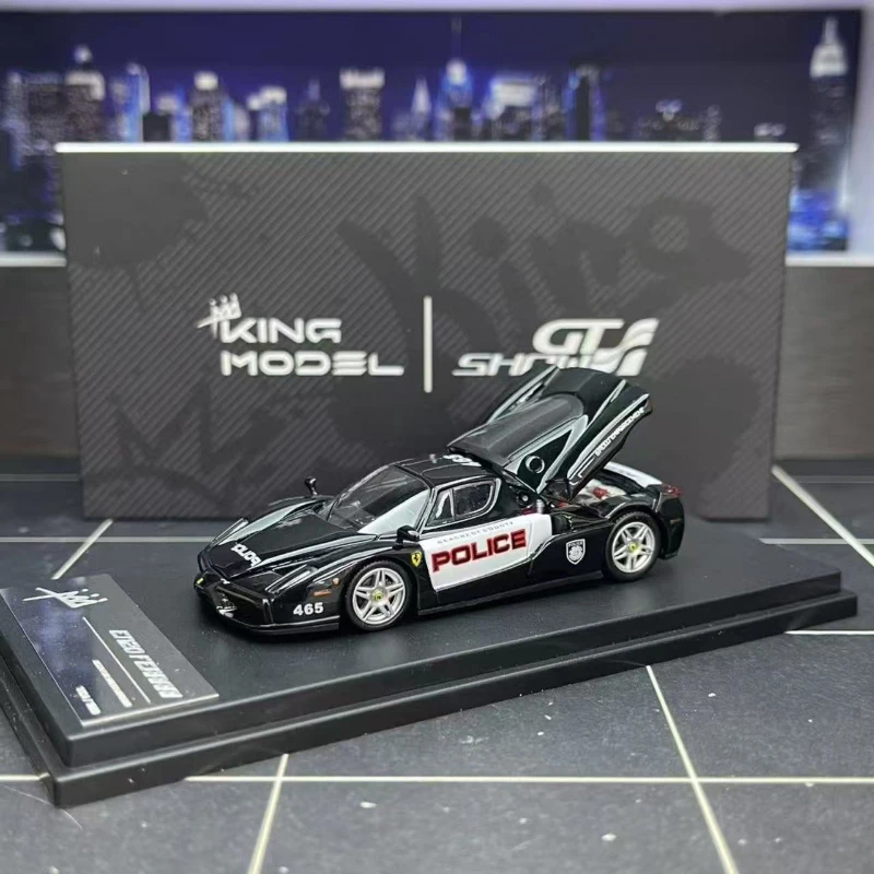 1-64-scale-gt-show-exclusive-enzo-with-rear-cover-removed-alloy-die-cast-miniature-realistic-car-figurine-for-room-decoration