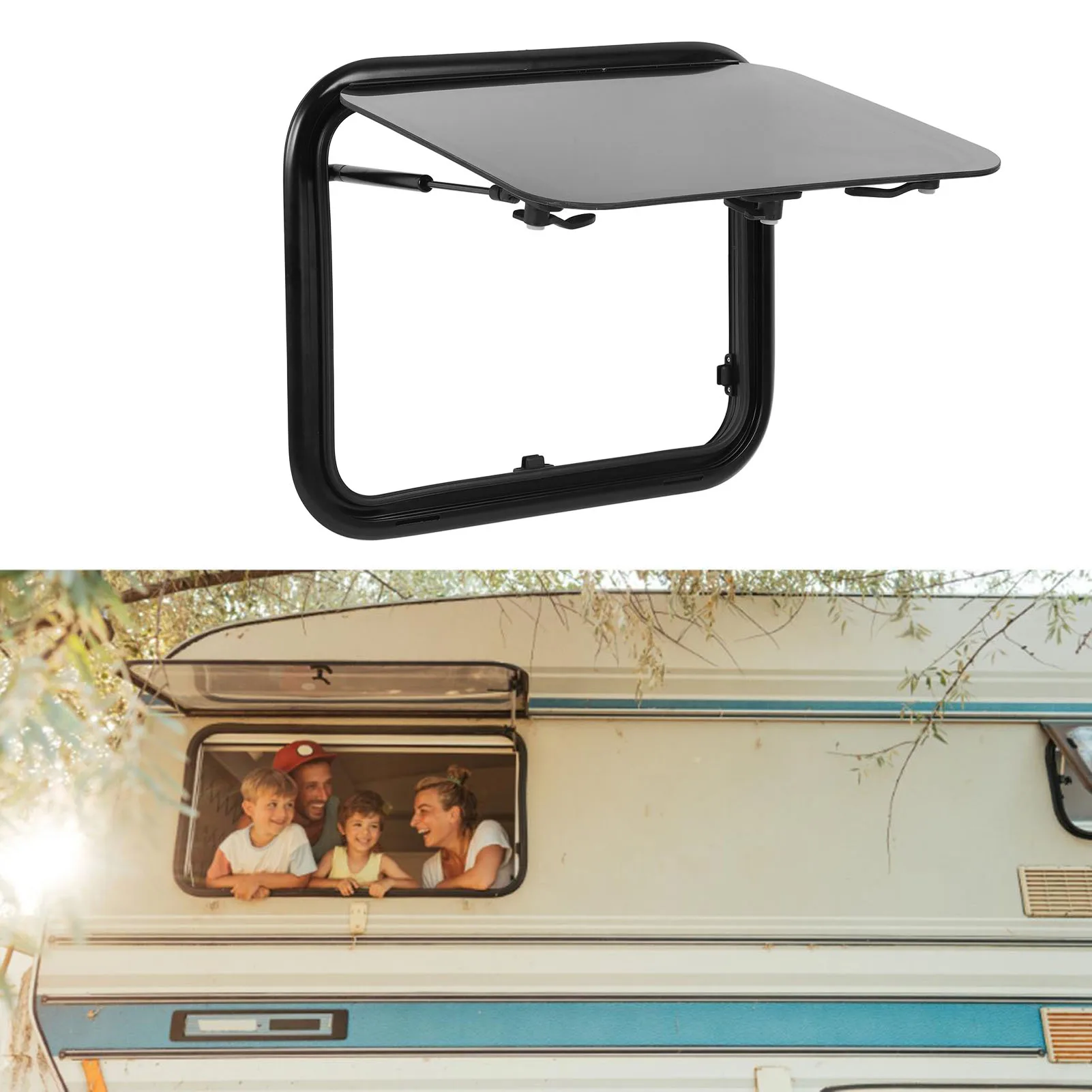 RV External Push Window 16x12in Rounded Acrylic Glass Easy Install Erosion Resistant RV Emergency Window for Trailer Motorhome