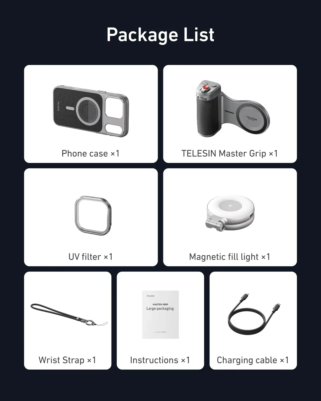 TELESIN Portrait Lens Kit – 105mm+200mm Optical, Shutter Dial, 3200mAh, MagSafe Mount, IPhone 17 Pro/Pro Max image 3