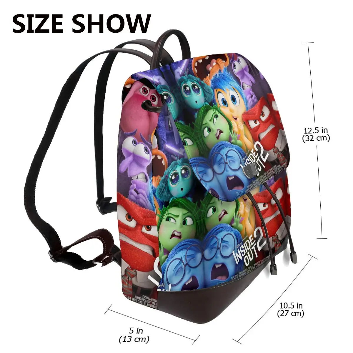 New Women's Multifunction Inside Out Backpack Casual Leather School Bag For Girls Fashion Travel Shoulder Bag