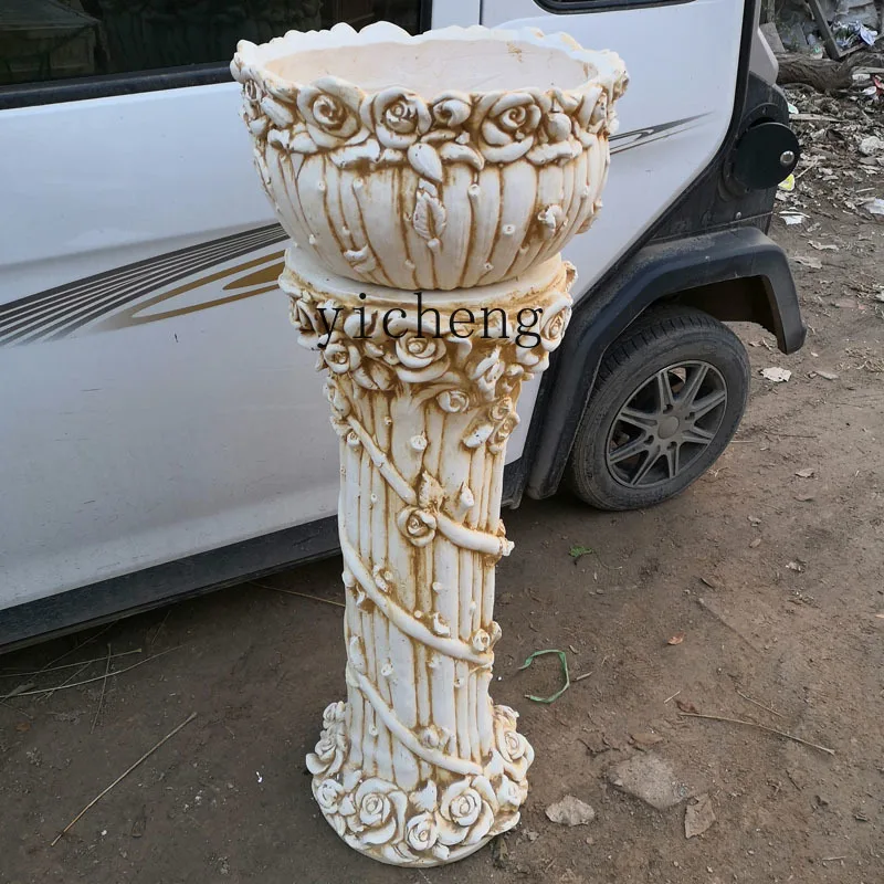 

ZYA Vintage Plum Blossom Villa Courtyard Decoration Garden Entrance Large Flower Pot Living Room Balcony Distressed