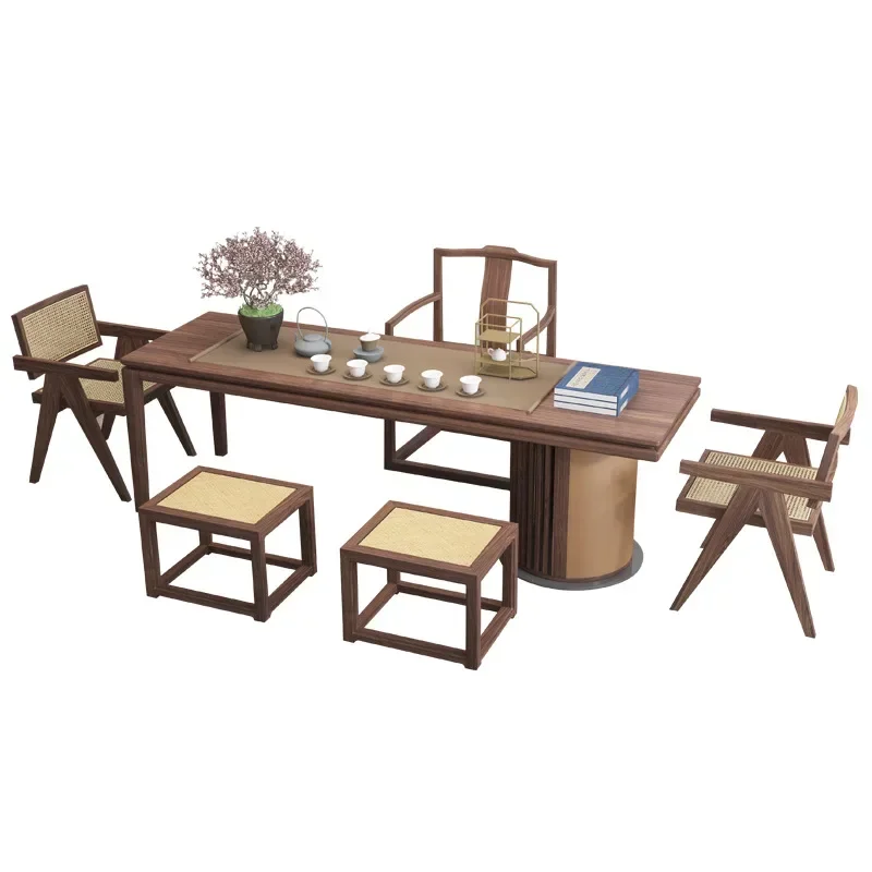 Wabi Sand Wind Simple Log Tea Table and  Reception Tea Table and Chair