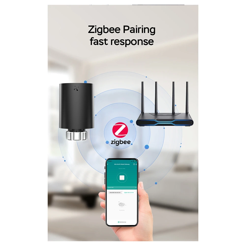 ABBN-LCD Сенсорный экран Zigbee Интеллектуальный привод радиатора Управление приложением Термостатический клапан радиатора Контроллер температуры